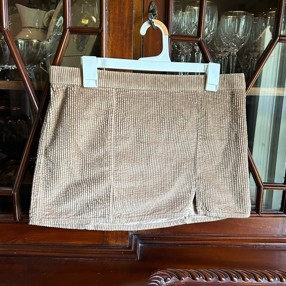 Aerie Ribbed Brown Mini Skirt - Picture 1 of 4